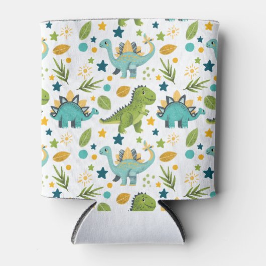 Cute Dinosaur Rex Seamless Pattern Name  Dosenkühler (Vorderseite)