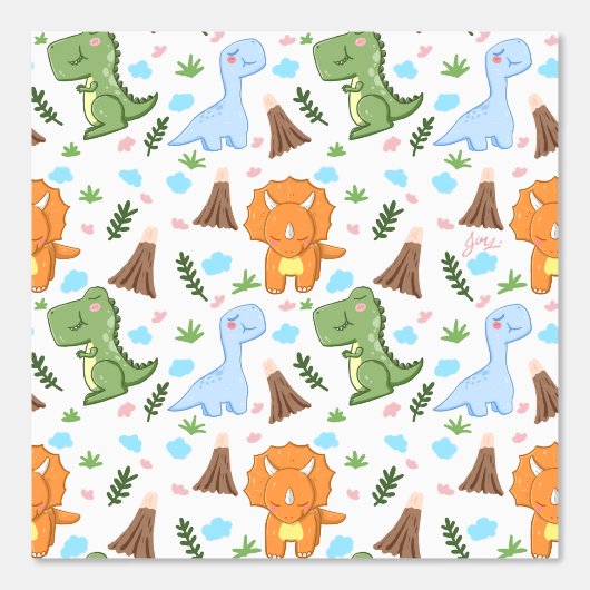 Cute Dinosaur Seamless Pattern for Your Kid Room Tapete (Vorderseite)