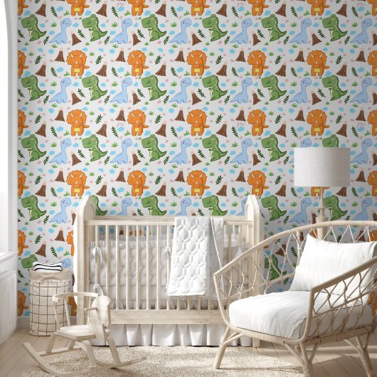 Cute Dinosaur Seamless Pattern for Your Kid Room Tapete (Kinder)