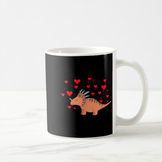 Cute Dinosaur Shirt For Valentines Day _ Tricerato Kaffeetasse (Rechts)