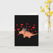 Cute Dinosaur Shirt For Valentines Day _ Tricerato Karte (Gelbe Blume)