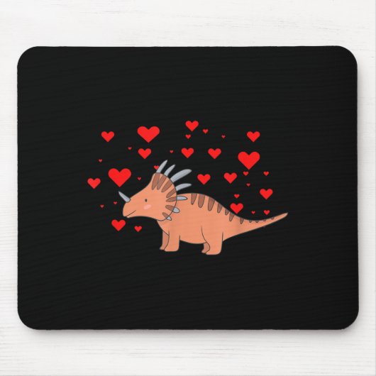 Cute Dinosaur Shirt For Valentines Day _ Tricerato Mousepad (Vorne)