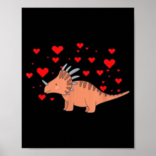 Cute Dinosaur Shirt For Valentines Day _ Tricerato Poster (Vorne)