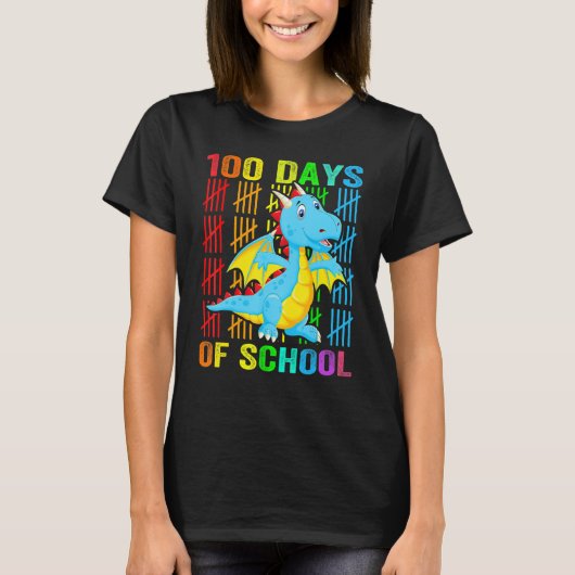 Cute Dinosaur Student Boys Kids Gift 100 Days Of S T-Shirt (Vorderseite)