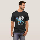 Cute Dinosaur T rex and Ghost for Halloween T-Shirt (Vorne ganz)