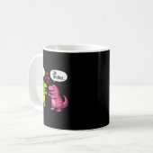 Cute Dinosaur T Rex Hug Valentines Day Couple Boyf Kaffeetasse (Vorderseite Links)