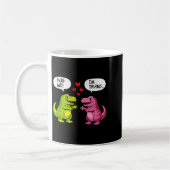 Cute Dinosaur T Rex Hug Valentines Day Couple Boyf Kaffeetasse (Links)