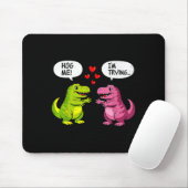 Cute Dinosaur T Rex Hug Valentines Day Couple Boyf Mousepad (Mit Mouse)