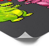 Cute Dinosaur T Rex Hug Valentines Day Couple Boyf Poster (Ecke)