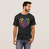 Cute Dinosaur  Tie Dye Heart Y2K Aesthetic Groovy T-Shirt (Vorne ganz)
