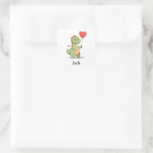Cute Dinosaur Valentine Sticker for Boys (Tasche)
