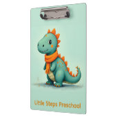 Cute Dinosaur Wearing an Orange Scarf Klemmbrett (Links)