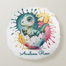 Cute Dinosaur with Watercolor Splash Baby Shower