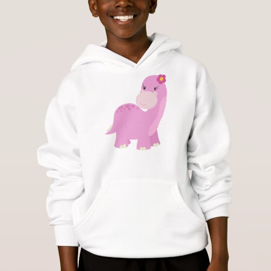 Cute Dinosaurier, rosa Dinosaurier, Girl-Dinosauri Hoodie (Vorderseite)