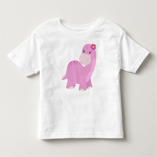 Cute Dinosaurier, rosa Dinosaurier, Girl-Dinosauri Kleinkind T-shirt (Vorderseite)