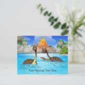 Cute Dinosaurs custom text postcard Postkarte (Stehend Vorderseite)