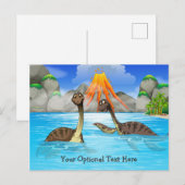 Cute Dinosaurs custom text postcard Postkarte (Vorne/Hinten)