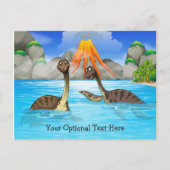 Cute Dinosaurs custom text postcard Postkarte (Vorderseite)