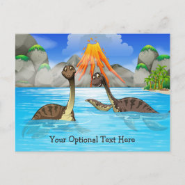 Cute Dinosaurs custom text postcard Postkarte