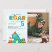 Cute Dinosaurs Stomp Chomp and roar birhtday boy  Einladung (Vorderseite)