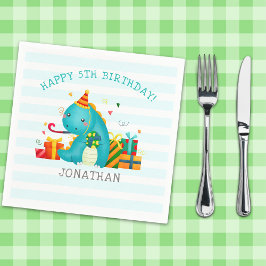 Cute Dinosaurs Stomp Chomp and roar birhtday Kids Serviette