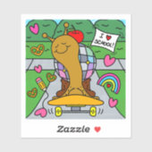 Cute Disco Snail Skateboards Back To School Vinyl Aufkleber (Blatt)