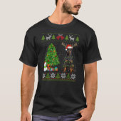 Cute Doberman Dog Santa Hat Ugly Sweater Xmas Ligh T-Shirt (Vorderseite)