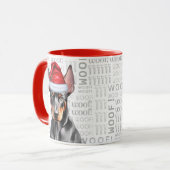 Cute Doberman Pinscher Lover Christmas Holiday Tasse (Vorderseite Links)