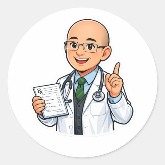 Cute doctor chibi sticker medical profession (Vorderseite)