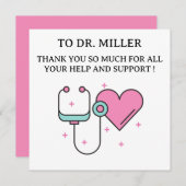 Cute Doctor Thank You Card (Vorne/Hinten)