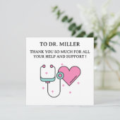 Cute Doctor Thank You Card (Stehend Vorderseite)
