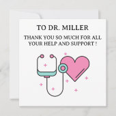 Cute Doctor Thank You Card (Vorderseite)