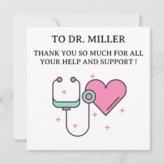 Cute Doctor Thank You Card (Vorderseite)