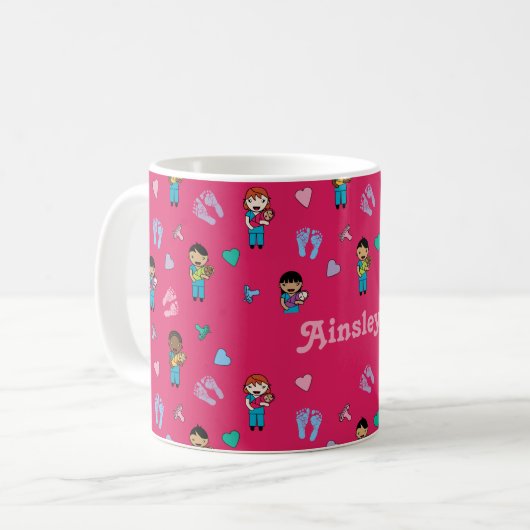 Cute Doctors and Nurses with Newborns Kaffeetasse (Vorderseite Links)