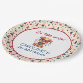 Cute Dog 4th Of July First Birthday Pappteller (Schrägansicht)