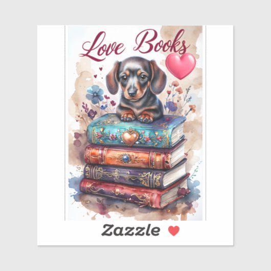 Cute Dog and Books Stickers Dog Stickers Aufkleber (Blatt)