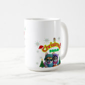 Cute dog and cat Christmas squad design  Coffee Mu Kaffeetasse (VorderseiteRechts)