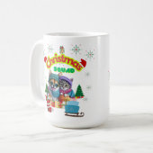 Cute dog and cat Christmas squad design  Coffee Mu Kaffeetasse (Vorderseite Links)