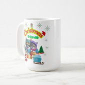 Cute dog and cat Christmas squad design Kaffeetasse (Vorderseite Links)