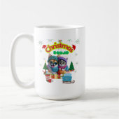 Cute dog and cat Christmas squad design Kaffeetasse (Links)