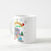 Cute dog and cat Christmas squad design Kaffeetasse (Vorderseite Links)