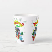 Cute dog and cat Christmas squad design  Milchtasse (Vorderseite)