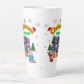 Cute dog and cat Christmas squad design Milchtasse (Vorderseite)