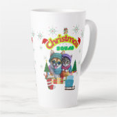 Cute dog and cat Christmas squad design  Milchtasse (Rechte Ecke)