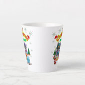 Cute dog and cat Christmas squad design  Milchtasse (Vorderseite)