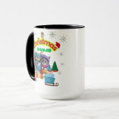 Cute dog and cat Christmas squad design  Tasse (Vorderseite Links)