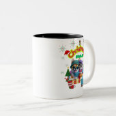 Cute dog and cat Christmas squad design  Zweifarbige Tasse (VorderseiteRechts)
