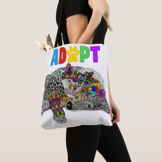 Cute Dog and Cat Pet Adoption Tote Bag Tasche (Von Nahem)