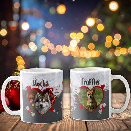 Cute Dog and Coffee Lovers 2 Photo Christmas Kaffeetasse