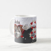 Cute Dog and Coffee Lovers 2 Photo Christmas Kaffeetasse (Vorderseite Links)